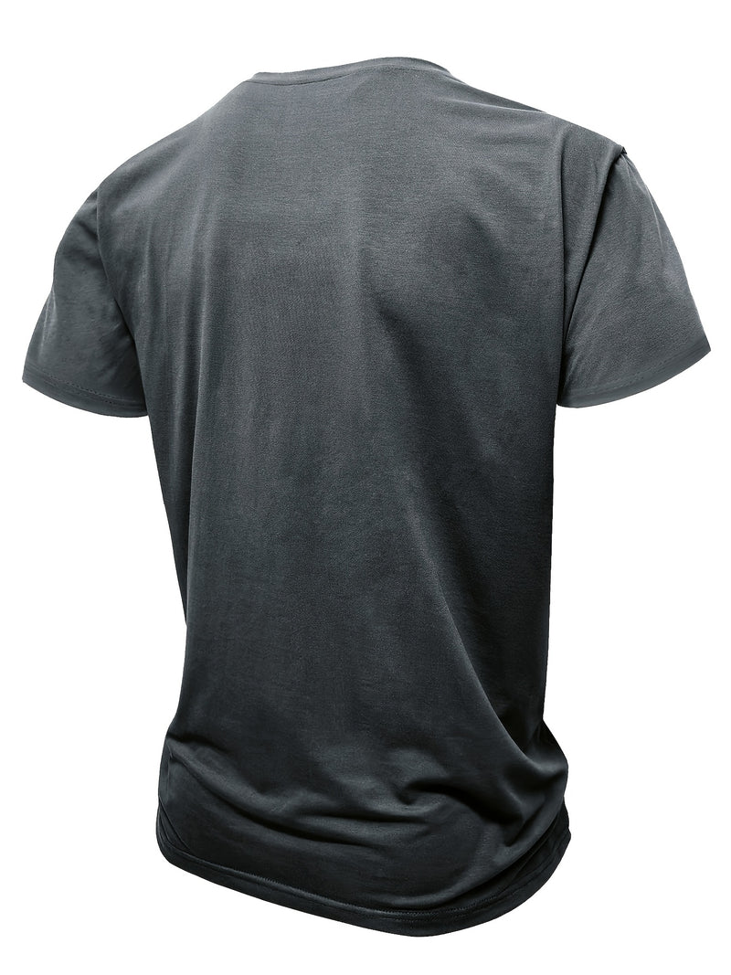 Men's Crewneck Short-sleeve T-shirt, Casual Summer Vacation.