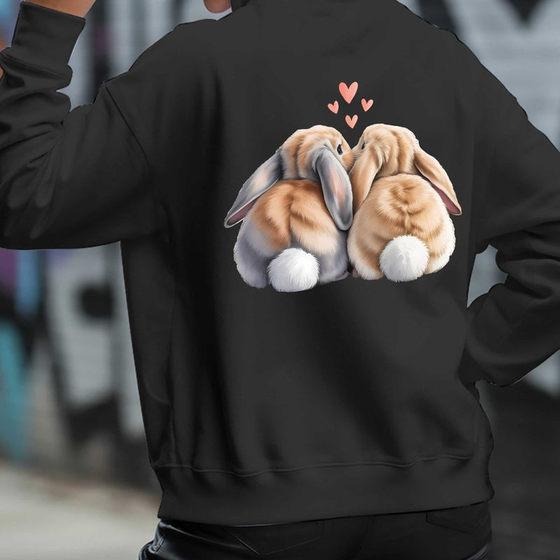 Cute Rabbit Back Women's casual sweatshirt back printed fashionable.