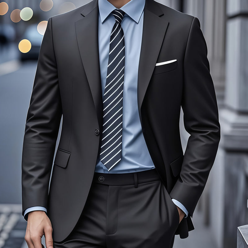 2pcs Classic Suit Set- Men's Formal Wear- High Quality, Comfortable Fit.