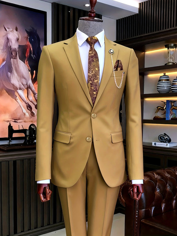 A Men'S Two-Piece Suit Featuring a Easy And Stylish Design.