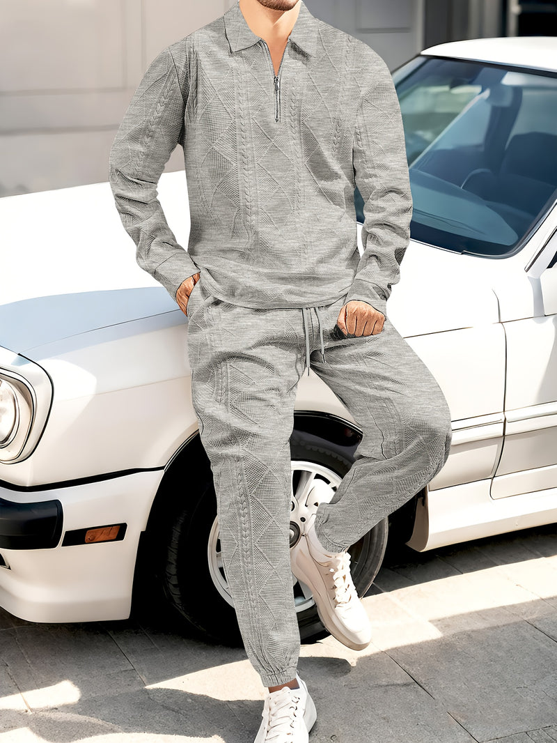 Two Pieces, Men's Autumn And Winter Casual Outfit.