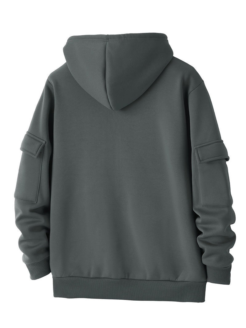 Men’s New Trendy Fashion Zip-Up Hoodie and Loose Cargo Pants.