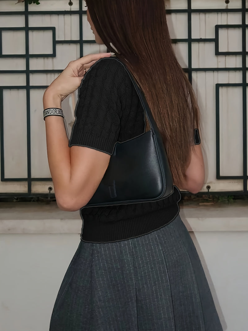 Women's Button-Front Solid Color Cable Blouse.