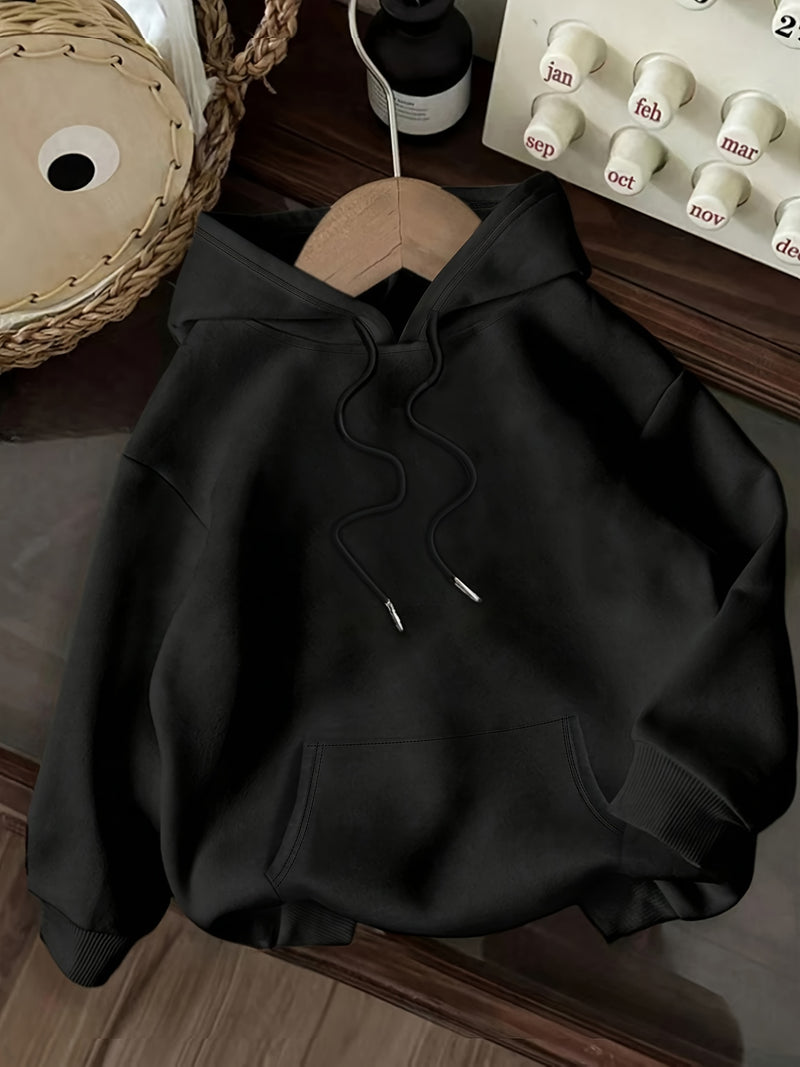 Women’s Letter Print Hoodie, Drawstring Casual Hooded.