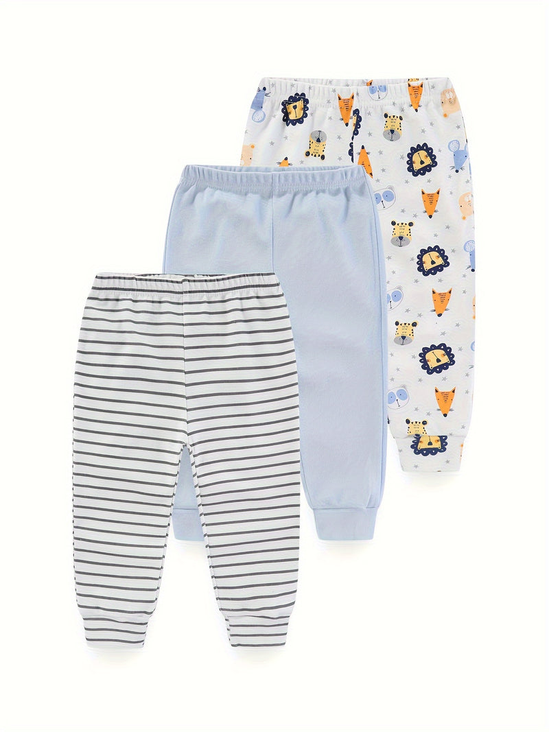 3pcs Set Spring And Autumn Baby Pants for Boys And Girls 0-24 Months.