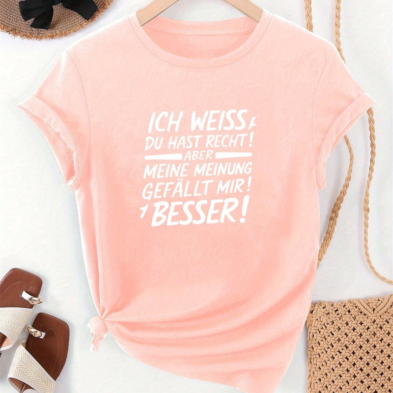 Women's Round Neck Short T-Shirt.