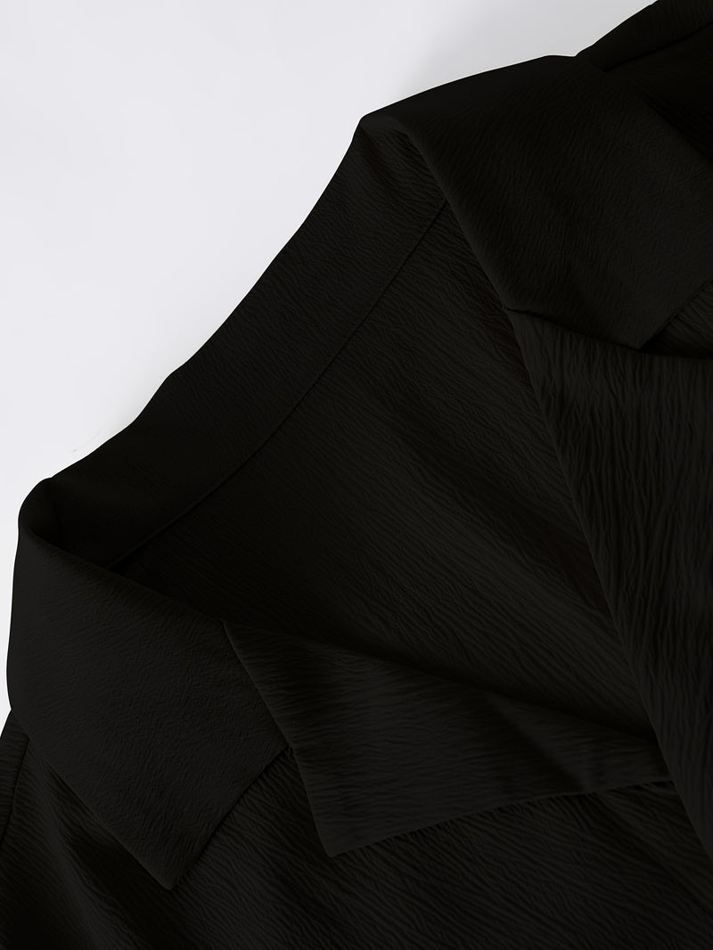 A Set of Two Men's Casual Solid Color Suit Collar Shirts And Long Pants.