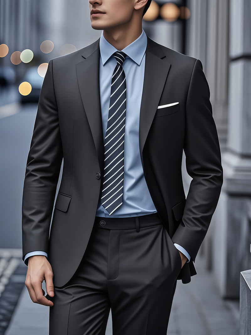 2pcs Classic Suit Set- Men's Formal Wear- High Quality, Comfortable Fit.