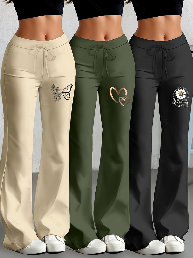 European and American Women's Fashion Flared Straight-Leg Pants.