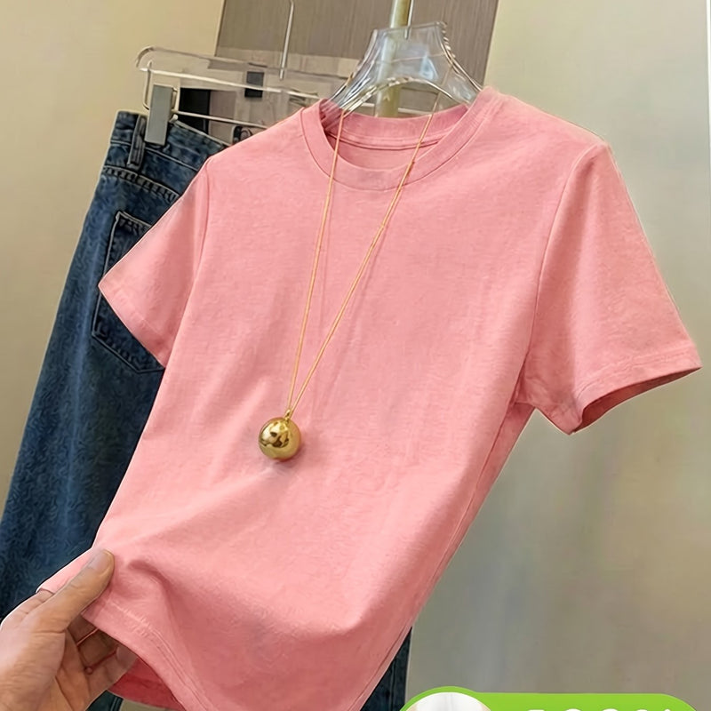 Women’s Round Neck Short Sleeve T-Shirt.