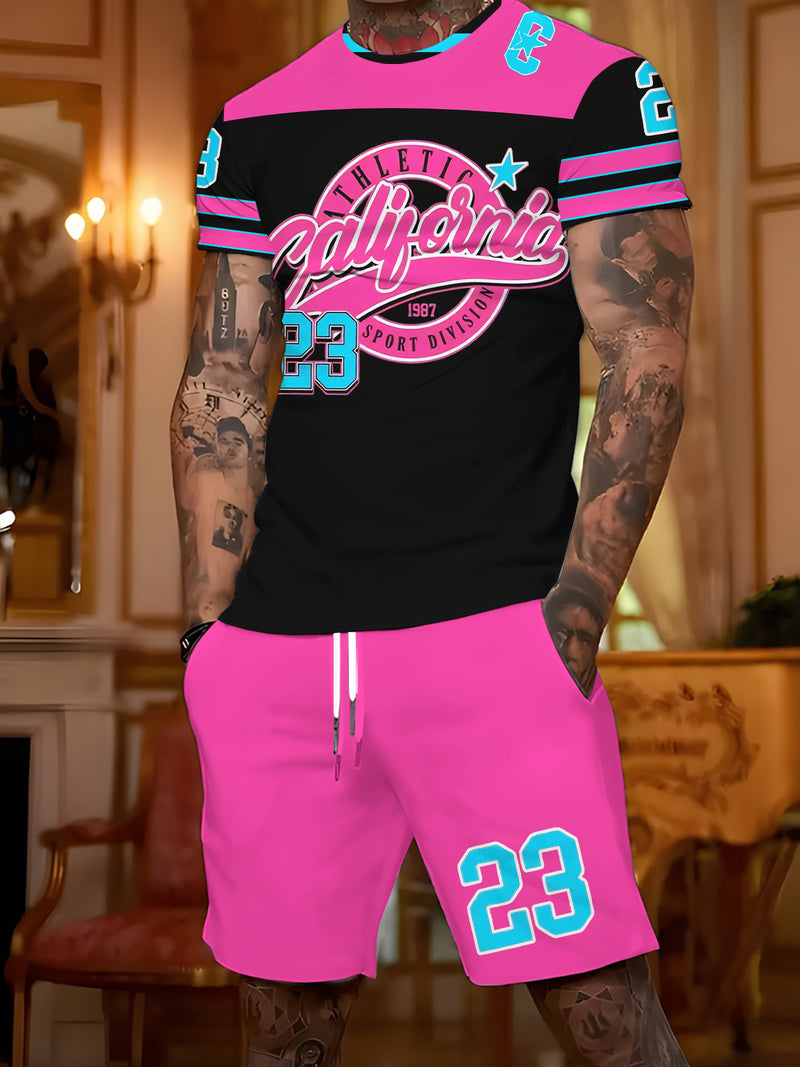 Casual Shorts Men's Trendy 2pcs Set.