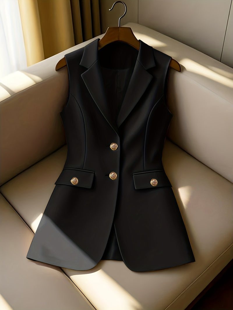 Ladies New Spring, Autumn And Winter Business Elegant Lapel Suit Vest.