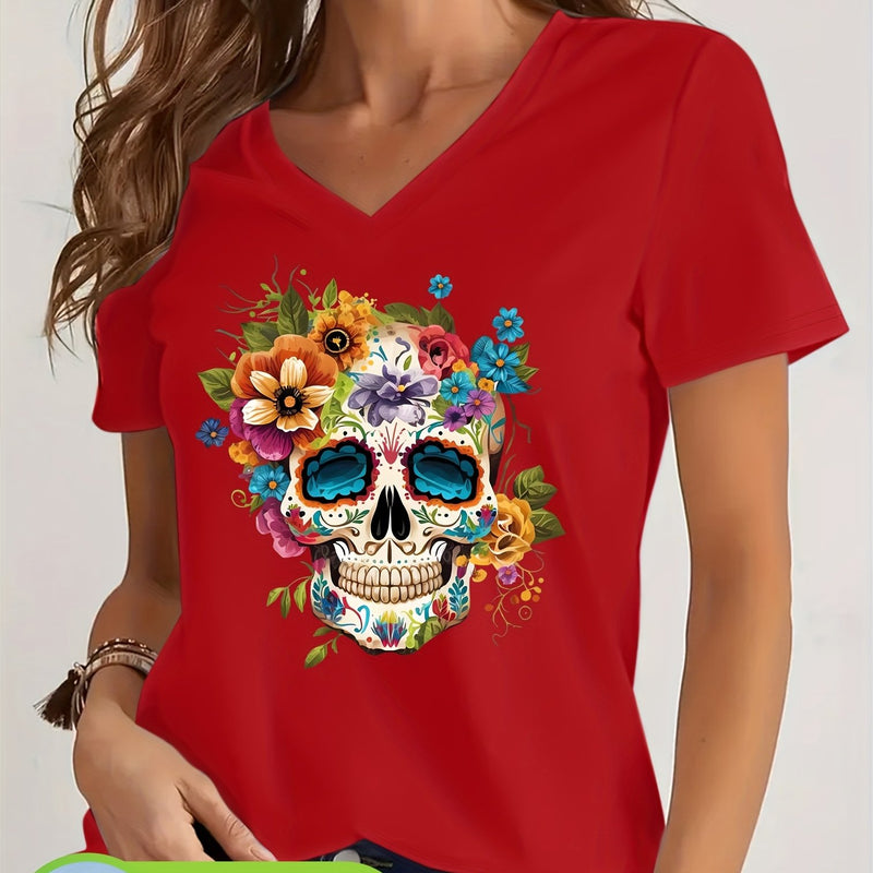 Women's V-Neck Short Sleeve T-Shirt.