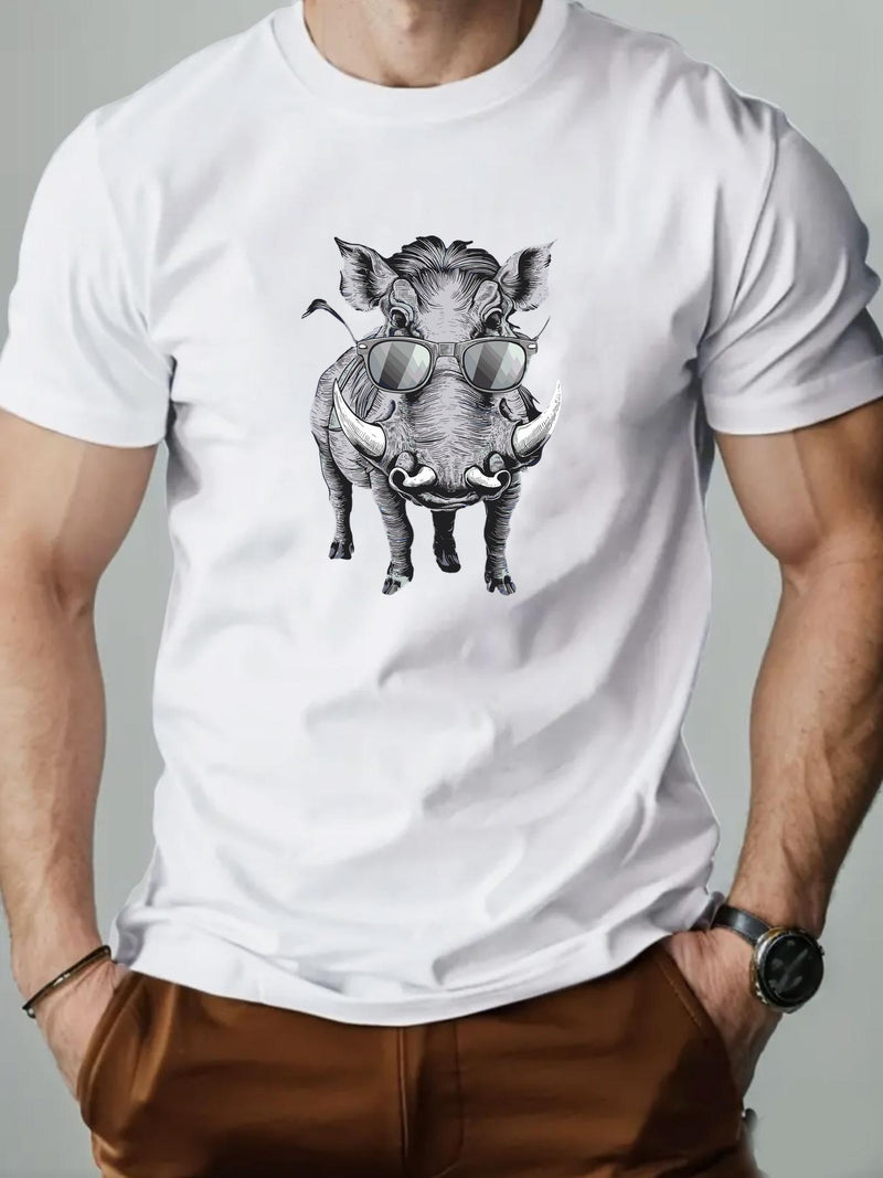 Men's Fashion Casual Crew Neck Short T-Shirt.