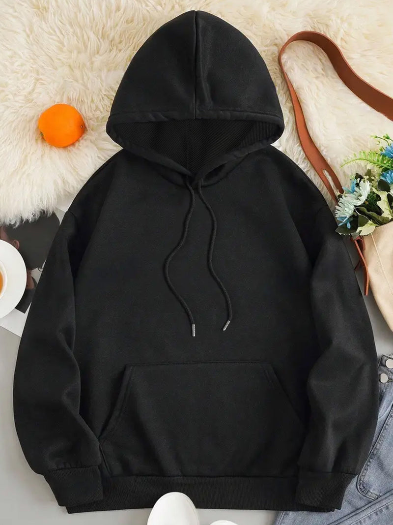Women's Casual Hooded Sweatshirt with Drawstrings And Long Sleeves.