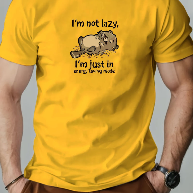 Men's Casual T-Shirt - Summer Short Sleeve Round Neck Solid Color.