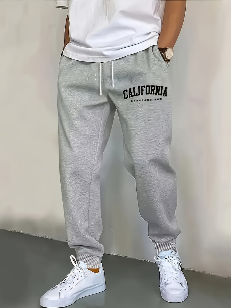 A Pair of Men's Casual Mid-Waist Sports Pants.