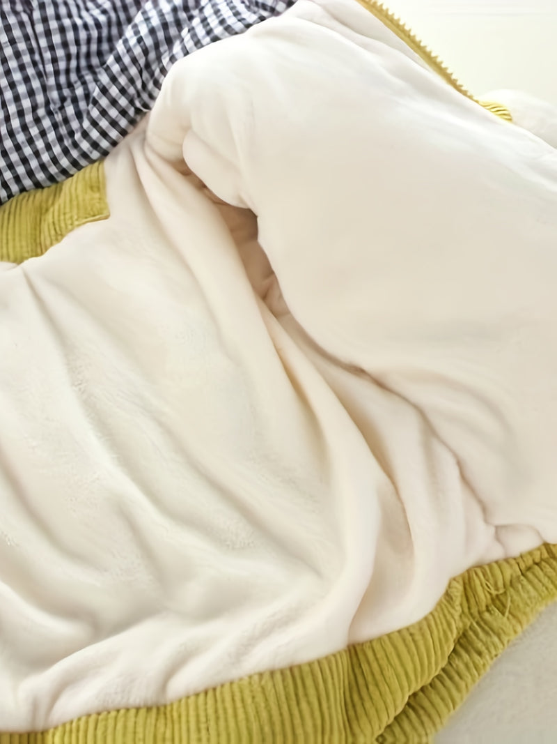 Autumn/Winter Thickened Padded Hooded Outerwear for Baby Boys and Girls.