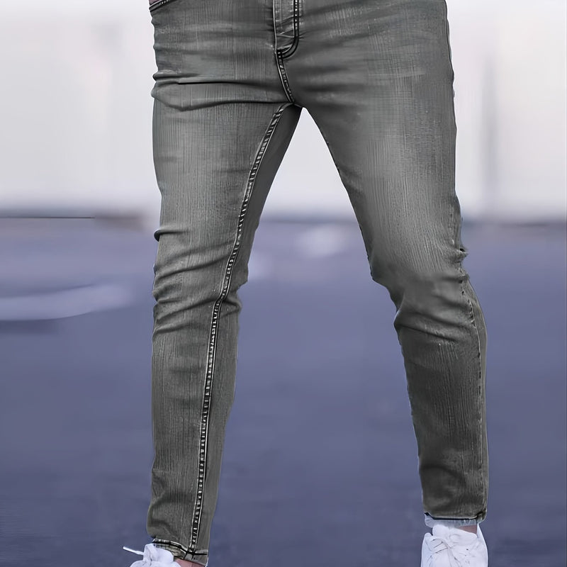 Men's Casual Slim Fit Stretch Denim Pants.