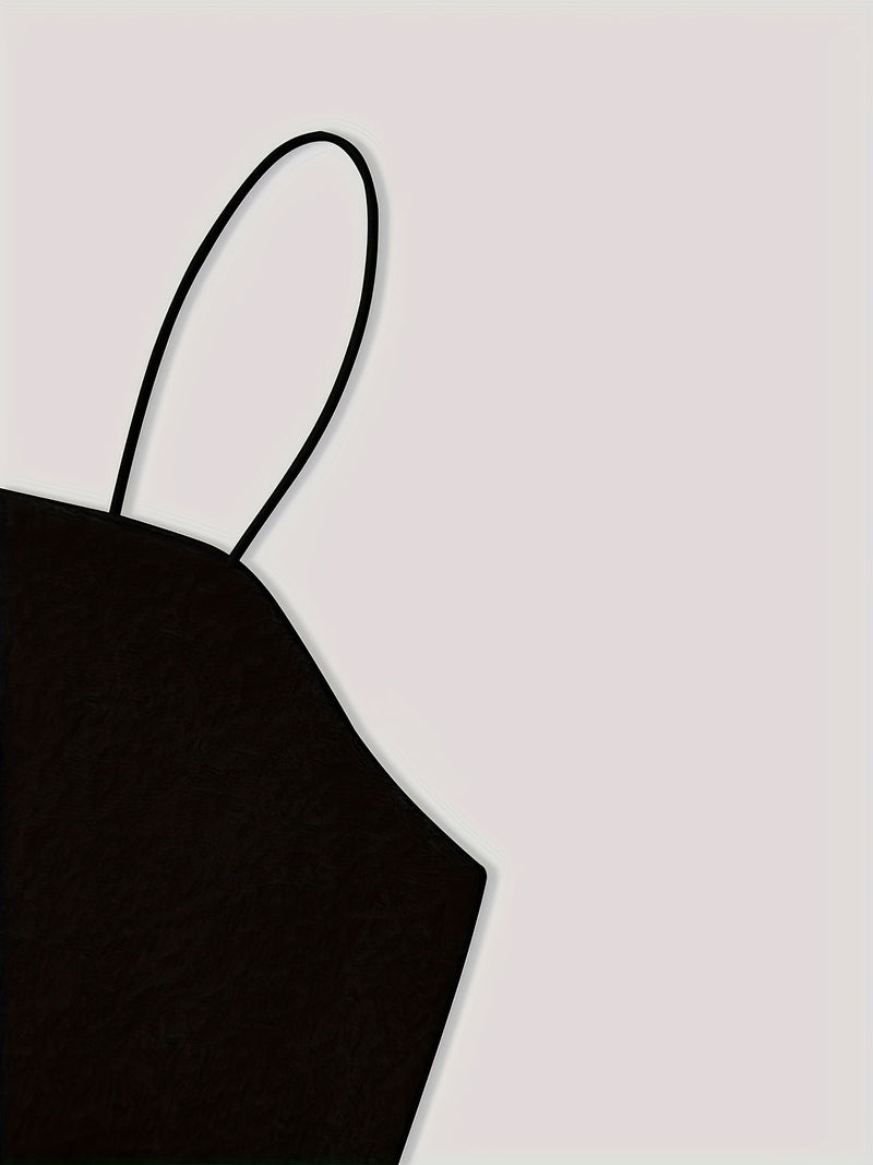 6pcs Women's Casual Short Camisole And Elastic Waist Pocket Work Pants.