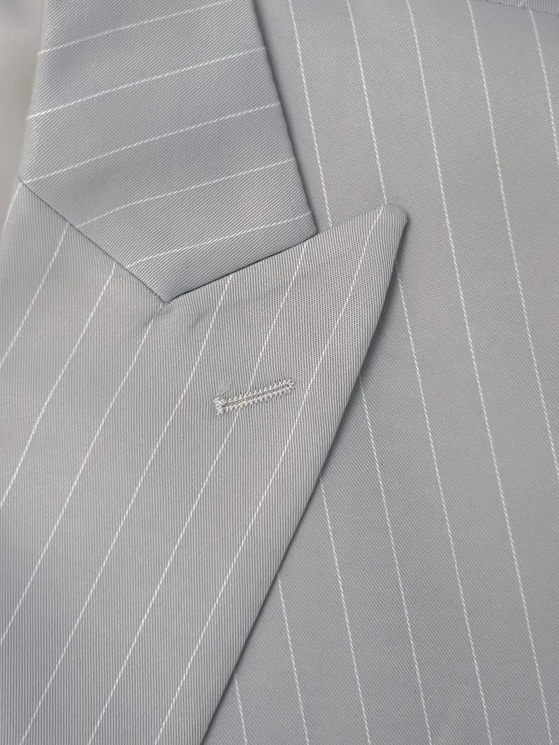 Men's Business Striped Suit, Double-Breasted Two-Piece.