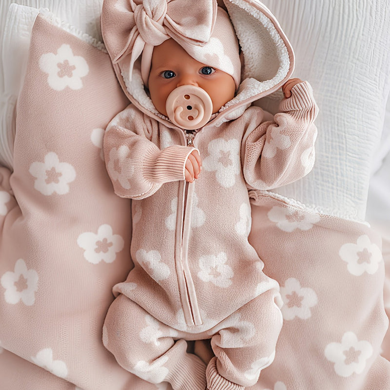 Autumn and Winter Collection J Plush Thickened Jacquard Flower Knitted.