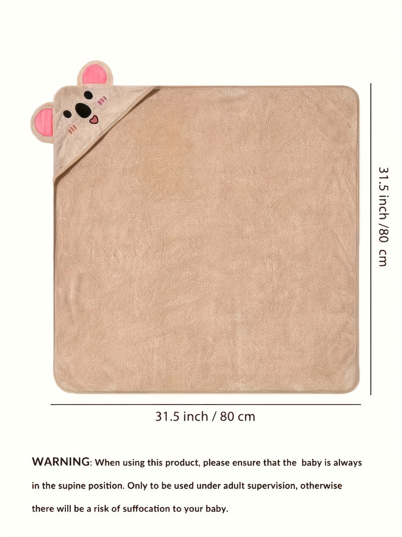 1-Pack Kids Hooded Bathrobe - Animal Cartoon Design.