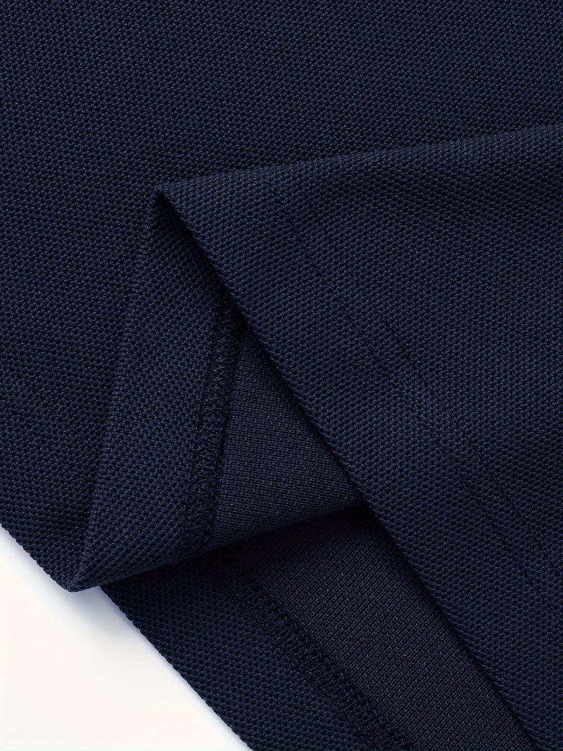 Men's Outdoor Golf and Equestrian Lapel Polo Shirt, Long Sleeve.