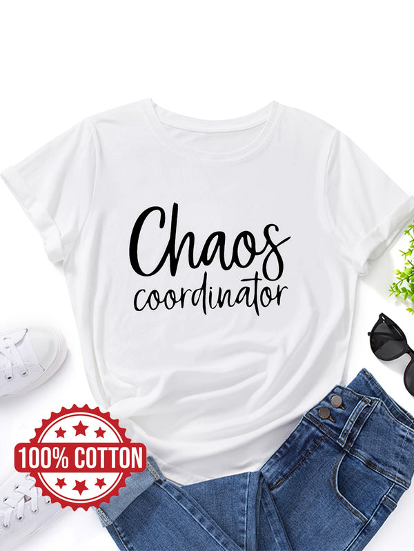 Women's "Chaos Coordinator" Graphic Print T-Shirt.