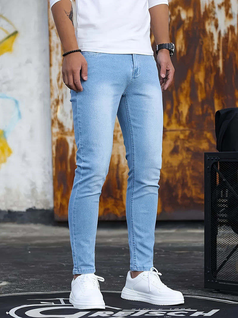 Fashionable Casual Men's Jeans in Black And Blue.