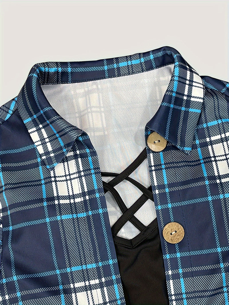 Casual Short Sleeve Crisscross Neck Asymmetric Hem Top Women's Clothing.