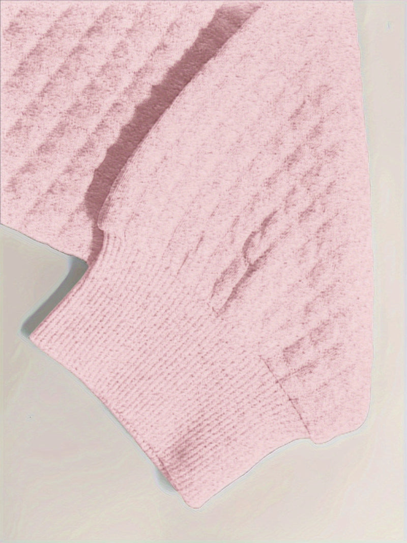 Women's Casual Waffle Zip-Up Hoodie.