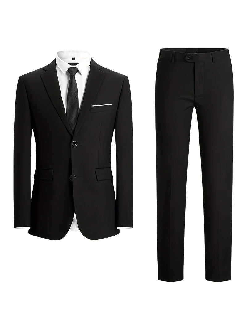 Men's Premium New Two-Piece Suit, Suitable for Weddings, Parties.