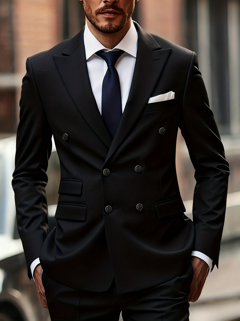 Men'S High-Quality New Two-Piece Suit, Trendy Business Casual Style.