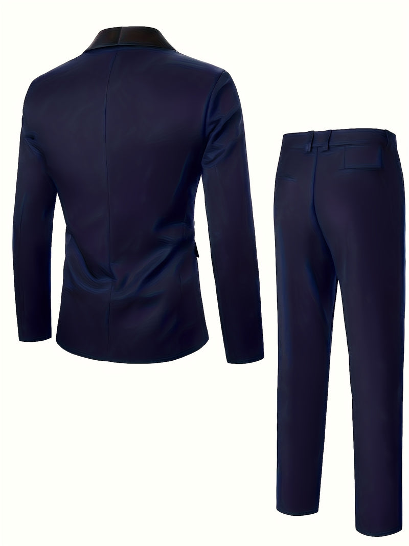 Business Style Men's 3pcs Suit Set with Suit.