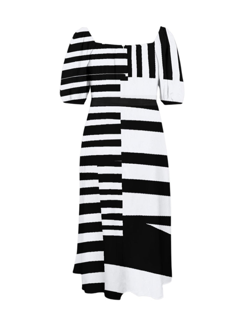 Women's Elegant Square Neck -Line Maxi Dress.