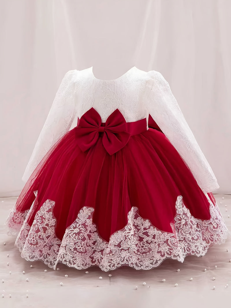 New Bow Children's Dress, Infant & Toddler Christening Gown.