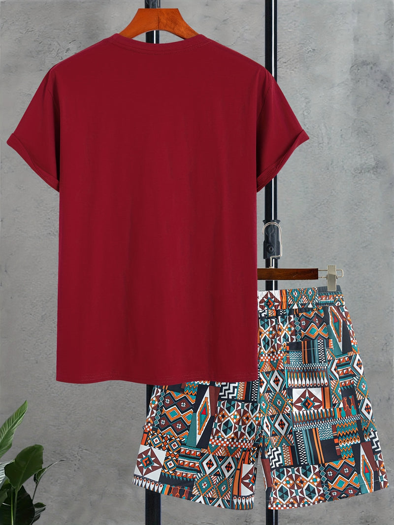 Men’s Short Sleeve T-Shirt with Random Print Pocket.
