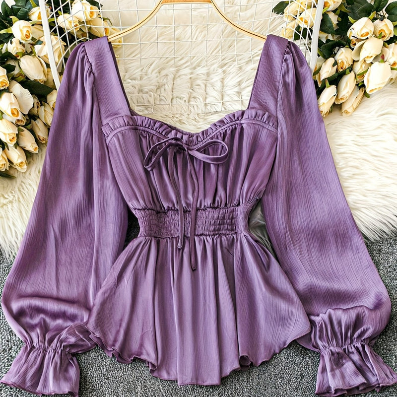 Women’s New Fashion Elegant Simple Commuter Long Sleeve Shirt.