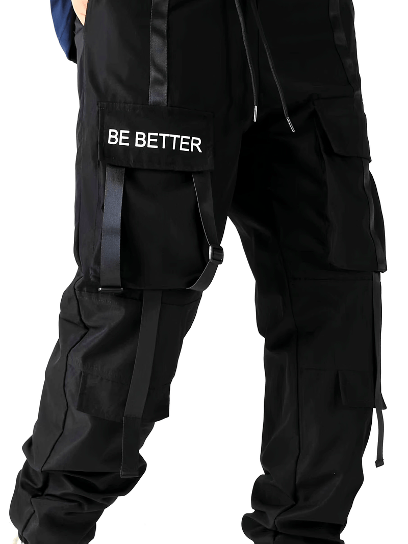 Men's Casual Work Pants with Letter Prints.