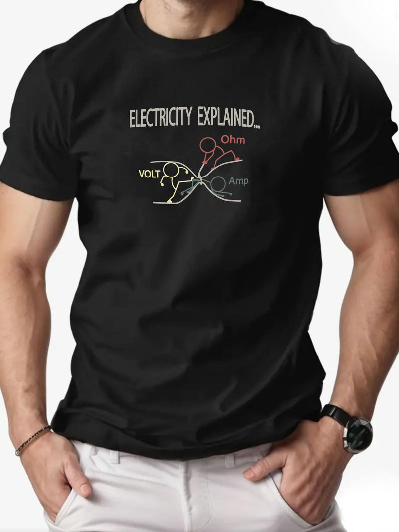 Men's "Electricity Explained" Graphic T-Shirt.