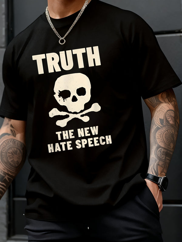 Men's T-shirt - Simple letter and skull design.