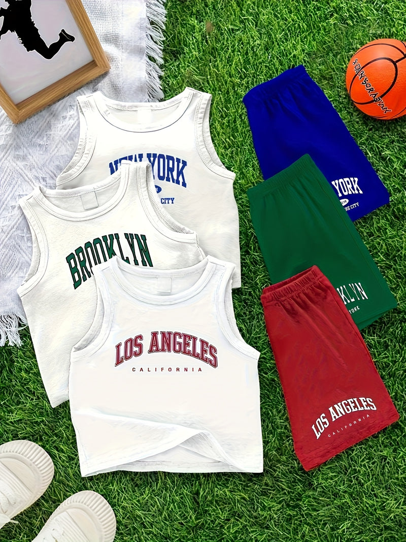 6pcs Set for Baby Boys Featuring a Trendy Summer Outfit.