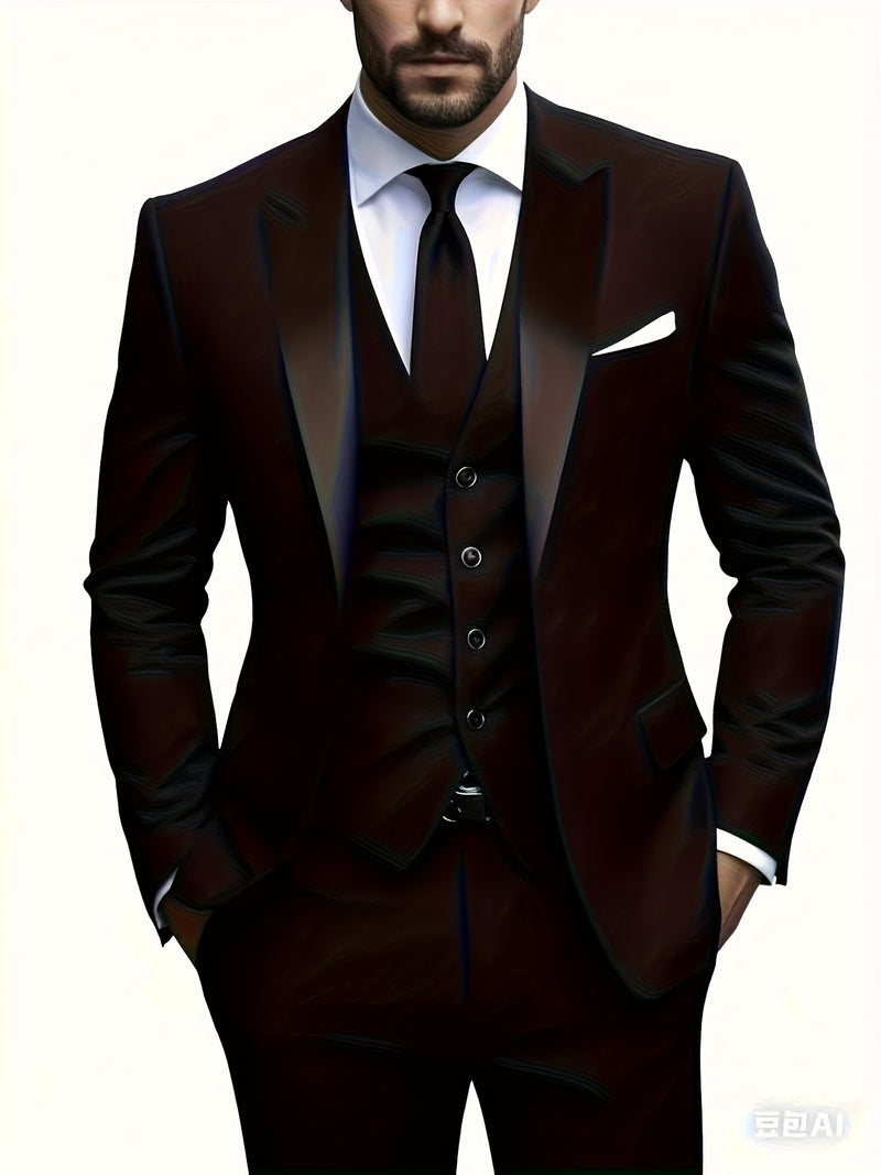 Men's 2pcs Suit, Consisting of a Vest And Dress Pants.