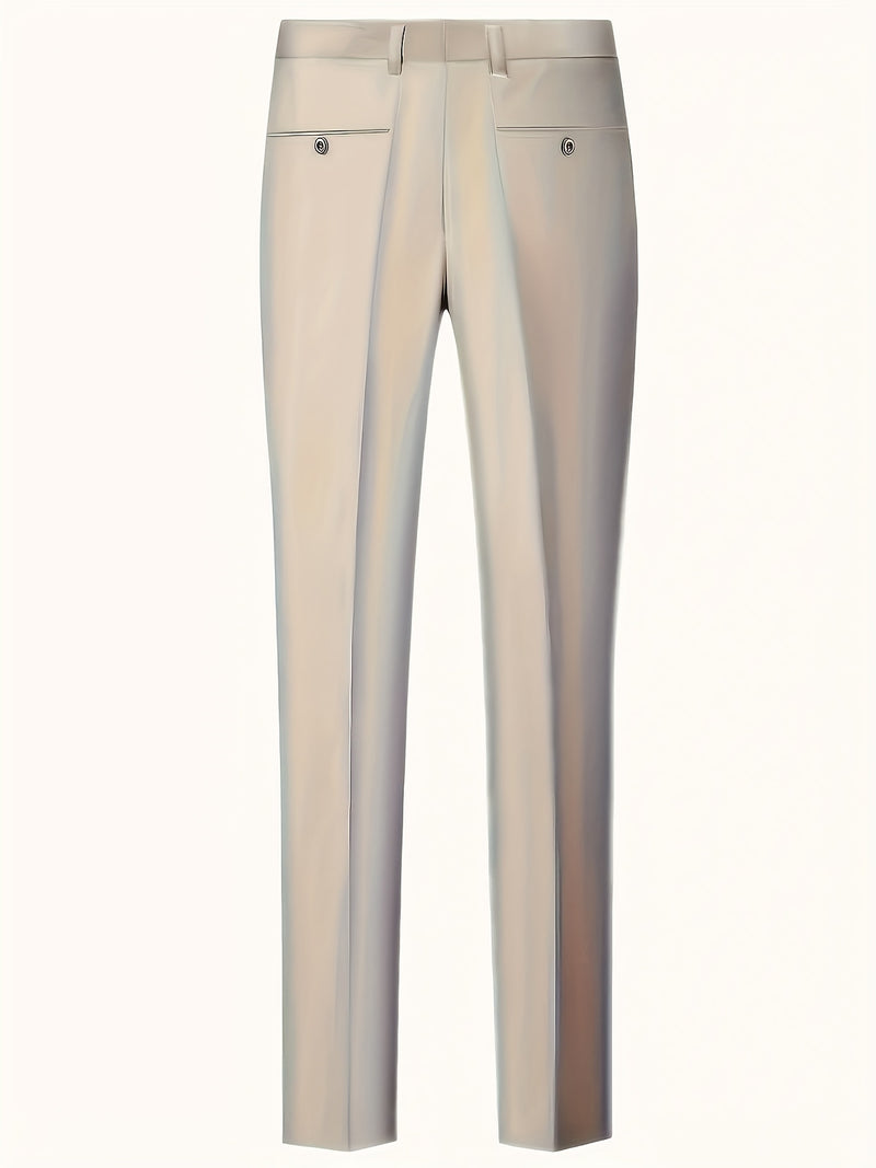 Men's Suit Set - 2pcs Jacket and Trousers, Long Sleeve, Polyester, Classic Lapel.