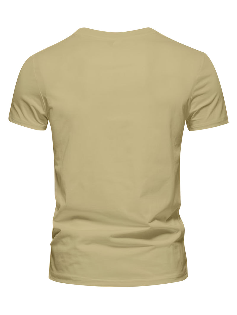 3pcs Men's Casual Short-sleeve Cotton Crew Neck T-shirt Set.