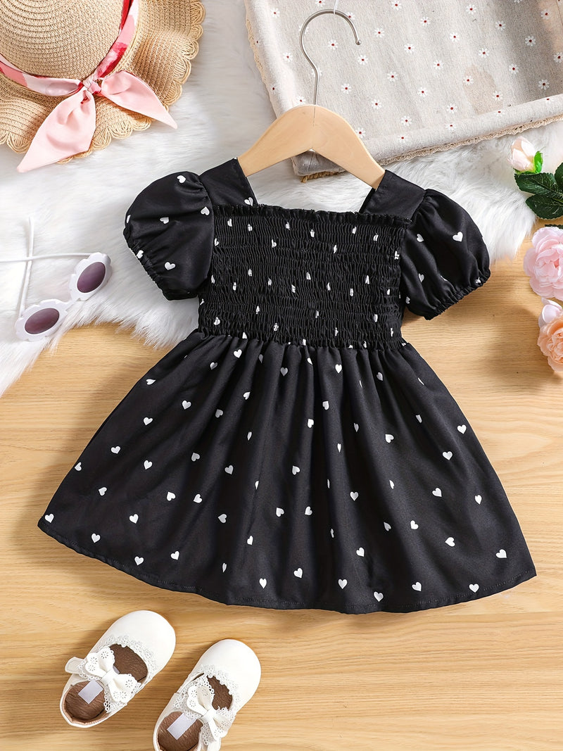 Ramadan Adorable Heart-Print Tunic Dress For Girls.