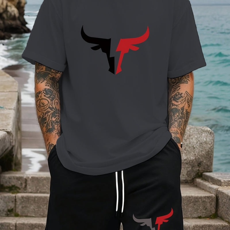 Men's Plus Size Summer Casual Short Sleeve T-Shirt.