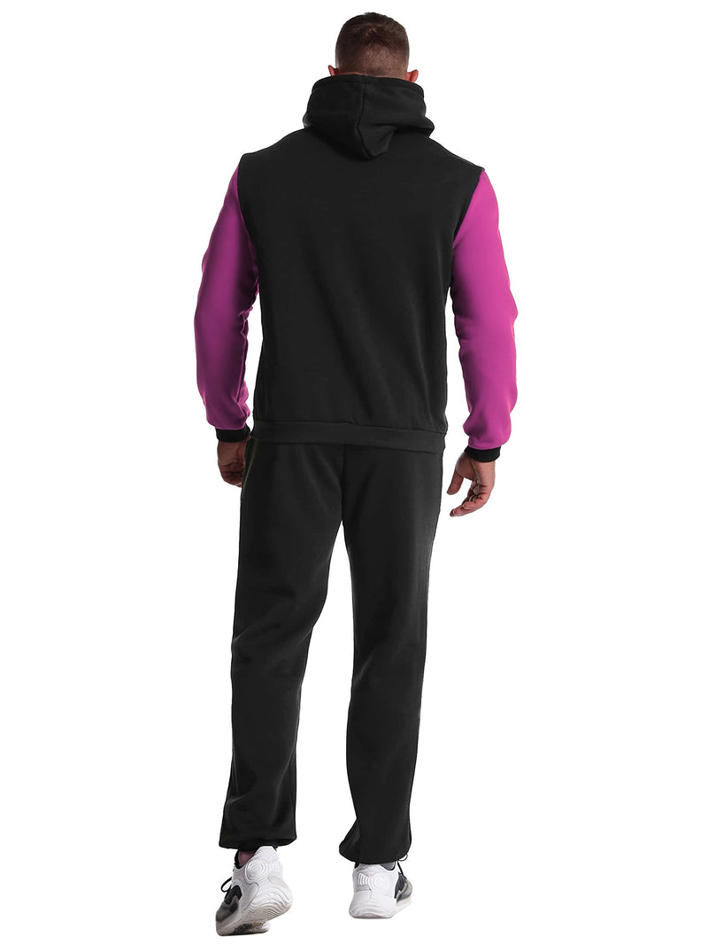 Men's Hiphop Outfit, Letter Print Long Sleeve Full-Zip Casual Jacket And Loose Jogger Pants.