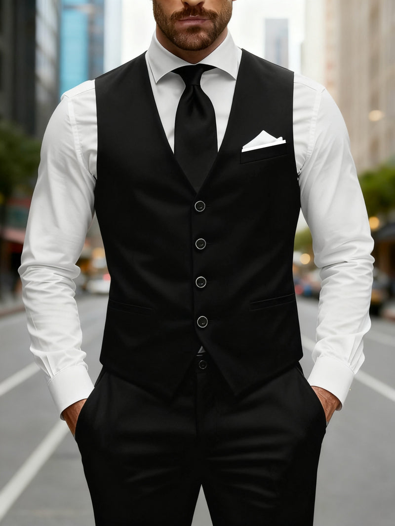 Men's 2pcs Suit, Consisting of a Vest And Dress Pants.